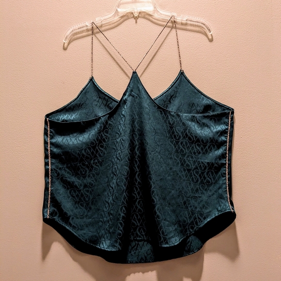 Victoria Secret Size XL Cami Top Animal Print Accent Intimate Sleepwear PJ Green - Picture 2 of 11